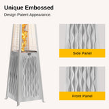 EAST OAK Pyramid Patio Heater, 48,000 BTU Outdoor Heater All Stainless Steel, Quartz Glass Tube Propane Heater for Commercial & Residential, Triple Protection System With Wheels, 2024 EAST OAK