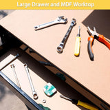 Heavy-Duty 63" Steel Workbench with Drawer & Pegboard - Versatile Tool Organizer, 300 lbs Capacity, Ideal for Workshops, Garages & Home Projects HEIGHYOXP