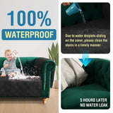 H.VERSAILTEX 100% Waterproof Armchair Slipcovers Modern Arm Chair Covers with Extra Long Armrest Cover Traditional Chesterfield Chair Covers Thick Sofa Protector for Cats (Chair, Black/Beige) H.VERSAILTEX