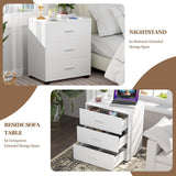 Aheaplus Closet Drawers Set of 2, Wood Closet Organizers and Storage with 3 Drawers, Closet Drawers Organizer System, Nightstands Bedside End Table with 3 Drawers Storage for Bedroom, White Aheaplus