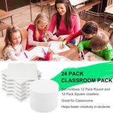 Ceramic Tile for Crafts Coasters, 24 Pack White Tiles Unglazed 4 Inch with 24 Pack Cork Backing Pads Includes Square and Round Ceramic Coasters for DIY Arts Craft Project Coasters (24) HawHawToys