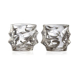 Glacier Mountain Whiskey Glasses and Liquor Decanter set | 4 Crystal Bourbon Glasses with Matching Whiskey Decanter on beautiful wood tray | Ideal Bourbon Gifts for Women & Men, Whiskey Decanter Sets The Wine Savant