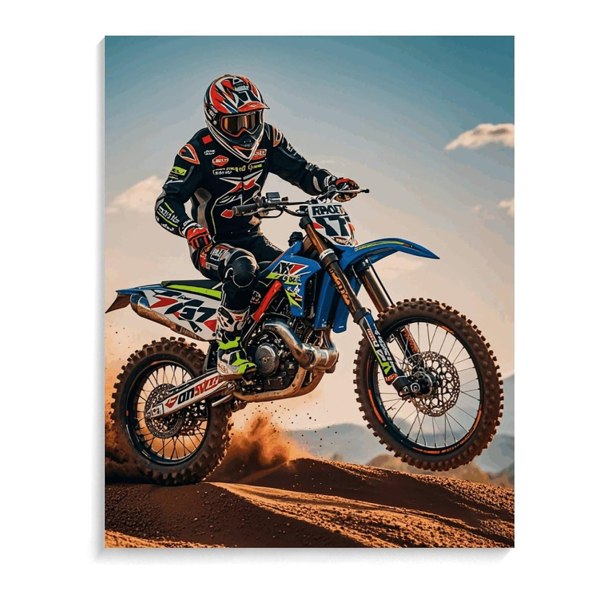 Sport Motorcycle Motocross Racing Theme Paint by Numbers Kit for Adults Beginners Adult Paint by Number Kits on Canvas DIY Acrylic Oil Paints Paintwork with Paintbrushes for Gift Home Wall Decor 16*20 TKJMCSW