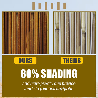 Natural Reed Fencing,4FT X 16.4FT Reed Screen Balcony Reed Fence Bamboo Screen Fencing for Outdoor Backyard Patio（Brown）