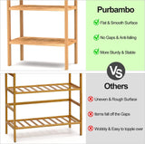 FoverOne 4 Tier Bamboo Shelf, Freestanding Book Shelf Bookcase Storage Rack for Bathroom Kitchen Living Room FoverOne