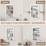 Recessed Medicine Cabinet with Shelves – in-Wall Medicine Cabinet Organizer for Bathroom, Kitchen or Bedroom – Modern White Niche Storage Cabinet 14x24 GOFEI