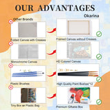 Okarina 4 Pack Paint by Numbers Kit for Adults with Frame National Park, Framed Paint by Number for Adults Beginner with Wooden Easel, DIY Painting by Numbers Canvas Framed for Home Decor 8 x 12 Inch Okarina