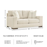 Signature Design by Ashley Maggie Contemporary Upholstered Loveseat with Accent Pillows, Off-White Signature Design by Ashley