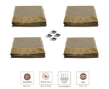 SCOCANOPY Beige 10' x 12' Gazebo Privacy Curtain Set for Lowe's Allen Roth 10X12 Gazebo Model #GF-12S004B-1 / GF-12S004BTO/ TPGAZ17-002 - WoodArtSupply