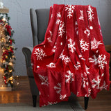 Christmas Throw Blanket Soft Fleece Red Snowflake Blanket Home Décor Plush Christmas Throw Bed Blanket Throws for Winter Bedding Couch, 50x60 Inches SACIOVEE