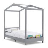 Delta Children Poppy House Wood Twin Bed, Platform Bed - No Box Spring Needed, Grey Delta Children