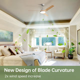 Sofucor 52 Inch Ceiling Fans with Lights and Remote, Modern Flush Mount Low Profile Ceiling Fan for Bedroom Indoor Outdoor, Noiseless Reversible LED Ceiling Fans, Strong Airflow 7000CFM, 3 Blades Sofucor