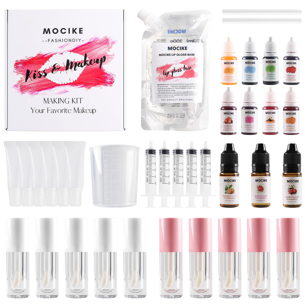 MOCIKE DIY Lip Gloss Making kit for Girl Gifts - 37 PCS DIY Lip Gloss kit Make Your Own Lip Gloss MOCIKE