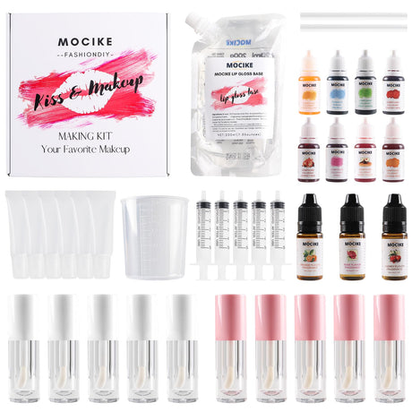 MOCIKE DIY Lip Gloss Making kit for Girl Gifts - 37 PCS DIY Lip Gloss kit Make Your Own Lip Gloss MOCIKE