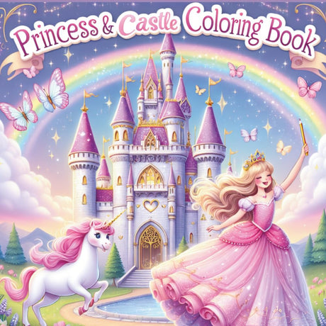 Princess & Castle Coloring Book: A Magical Coloring Adventure with Princesses, Castles, Unicorns & More! | The Perfect Coloring Book for Little Girls Who Dream Big | WoodArtSupply