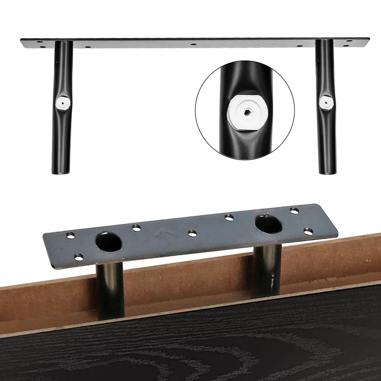 QEEIG ‎Bathroom Shelves Over Toilet - Paper Storage Wall Mounted Farmhouse Decor Decorations Aesthetic Décor Sign Small Floating Shelf 2+1 Set 16 inch, Black (020B) QEEIG