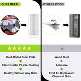 UNICOLY Display Cabinet with Glass Doors, Glass Display Cabinet 4-Tier, Metal Curio Display Cabinet with Tempered Glass Doors for Bedroom, Living Room,Dining Room.White UNICOLY