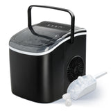 YSSOA Countertop Ice Maker with Ice Spoon and Basket, 26lbs Ice Per Day, 6 Mins 9 Bullet Ice, Self-Cleaning, Efficient for Camping, Kitchen, Office, Black YSSOA