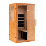 Real Relax Far Infrared Sauna Room 1 Person, Compact Hemlock Wooden Indoor Home Sauna Room with 950W 6pcs Low EMF Heating Plates Real Relax
