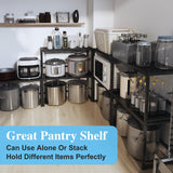 Expandable Metal Storage Shelves,110LBS Heavy Duty Shelving Units and Storage For Small Appliance, Adjustable Metal Storage Shelf Rack For kitchen Cabinet Closet Pantry Warehouse Garage,Patent Pending Cidaziya