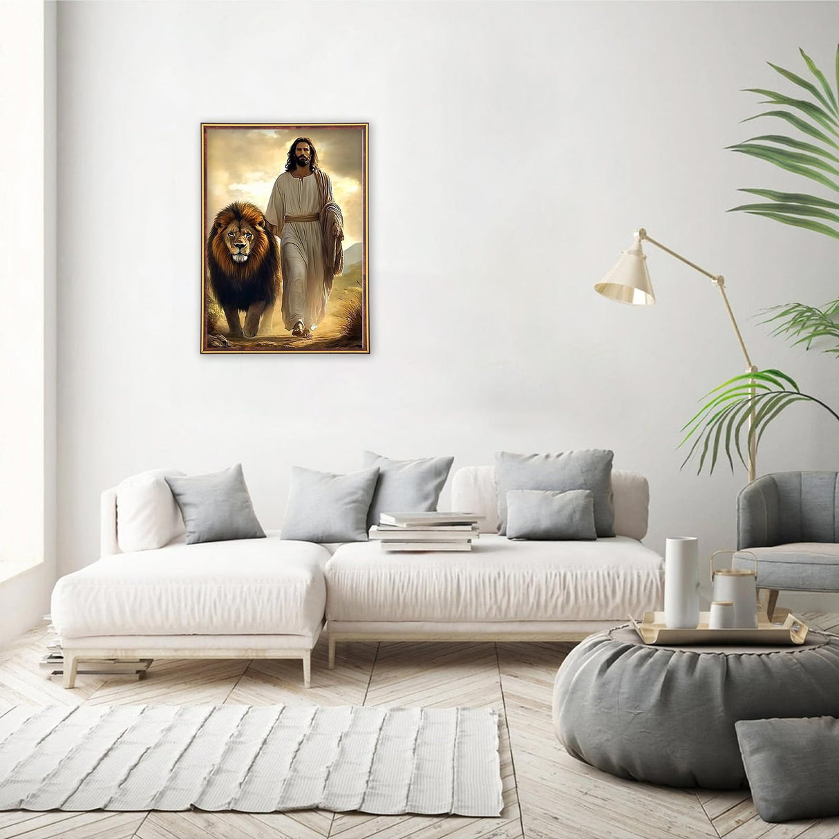 MEIYUDA Jesus Diamond Painting Kits for Adults, DIY Lion Diamond Art Kits for Adult Beginners, Full Diamond Art Painting Kit for Home Wall Decor Gifts 12x16inch MEIYUDA