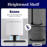 Kitsure Toilet Paper Holder Free Standing - Multifunctional & Rustless Toilet Paper Holder Stand for 4 Rolls, Anti-Slip Black Toilet Paper Holder with Shelf for Phones, Small Items, Black Kitsure