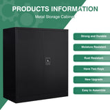 Letaya Metal Storage Cabinets with Lock Door,2 Adjustable Shelves Organizer Steel Storage Cabinets for Home,Office,Warehouse,Garage,Employee Lockers(Black) Letaya