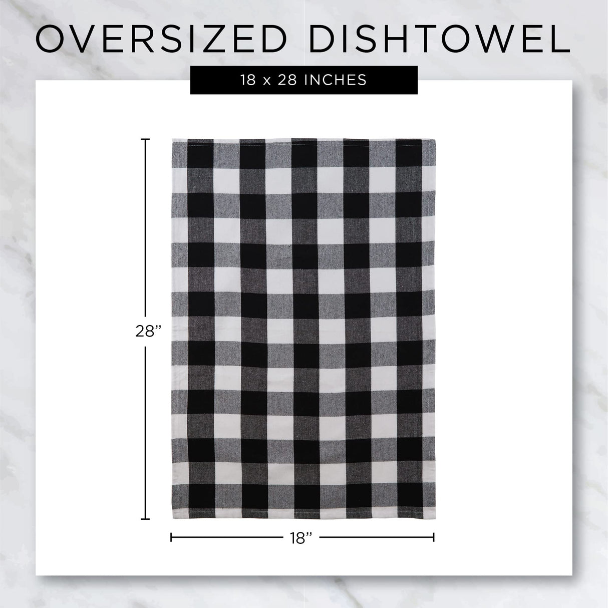 DII Home Sweet Farmhouse Kitchen Collection, Dishtowel Set, 18x28, Black, 4 Count DII