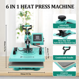 6 in 1 Heat Press Machine, 15x15 inch Sublimation Heat Press, 360° Swing Away Digital Heat Transfer Multifunction Heat Transfer Sublimation Combo for T-Shirt, Cap, Mug, Plate, Pillow, Bag GarveeHome