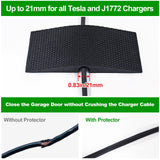 LZSTEC EV Charger Cable Protector Garage Door Pass Through, Design to Minimize Gaps, Soft Rubber, Heavy Duty, for All Tesla (Model 3/Y/X/S) and J1772 Mobile Chargers and Wall Connectors LZSTEC
