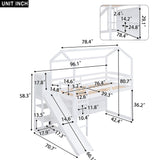 Harper & Bright Designs Twin House Loft Bed with Slide, Storage Shelves and Light, Wood Twin Bed Frame with Roof for Kids - White Harper & Bright Designs