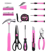 DIFFLIFE Tool Set Pink-40 Piece - General Household Hand Tool Kit with Plastic Toolbox Storage Case(Pink) DIFFLIFE