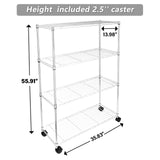 Simple Deluxe Heavy Duty 4-Shelf Storage Shelving Unit, 35.83D x 13.98W x 55.91H Steel Organizer Wire Rack with 1000Lb Capacity, Chrome Simple Deluxe