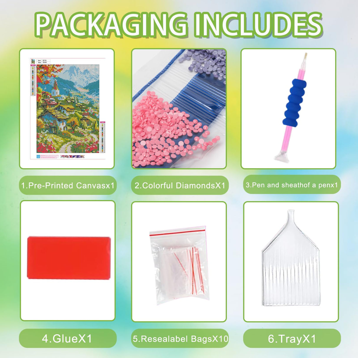 Ycydilirab Landscape Diamond Painting for Adults-5D Diamond Painting,European Town DIY Gem Painting Perfect for Relaxation and Home Wall Decor 12x16inch Ycydilirab