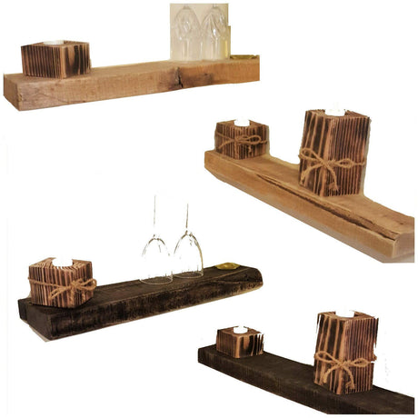Rustic Curved Edge Re-purposed Solid Wood Floating Shelf Custom Colors and Sizes Little Wood Creations