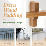 IDZO FSC Acacia Wood Folding Balcony Bar Table for Railings, Adjustable Height & Width, Teak Brush Finish Durable Against Weather, Ideal Spacious Dimension of 27 9/16 x 21 5/8 Inch, Half-Round Design IDZO