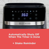 BLACK+DECKER Purifry 4QT Air Fryer, Crispy Deep Fried Taste without the Fat, Plus Bake, Dehydrate, and Keep Food Warm, Digital Touchscreen and Auto Shut-Off BLACK+DECKER