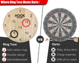 TUAHOO Hanging Hook Ring Toss Game for Kids Adults, Wooden Board Darts Hookie Wall Game for Game Room, Indoor Outdoor Yard Game for Family Holiday Party Backyard Toys TUAHOO