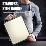 SNOWCLAD Stainless Steel Cutting Board,Double Sided Steel Cutting Board for kitchen,Stainless Steel/Wheat straw pp Large Cutting Board for meat,Dishwasher Safe,non toxic Chopping Board,16 * 11 Inch KLAPOLA