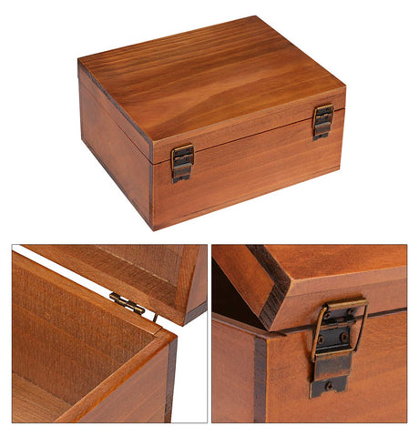 Wooden Keepsake Box, Dedoot Decorative Wooden Box Vintage Handmade Craft Large Wood Box with Lock and Key for Jewelry Gift Storage Box and Home dedoot