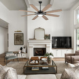 Fanbliss 72 Inch Black Large Ceiling Fans with Lights and Remote Control for Living Room, Modern Ceiling Fan with Quiet Reversible DC Motor, 3CCT, Dimmable LED for Garage, Patio, Indoor, Outdoor Fanbliss