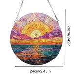 hospitian DIY Hanging Diamond Art Pendant Painting Kit Landscape,Sea Sunset Diamond Painting Kits for Adults,Special Crystal Gem Craft Painting Kit Ornament 9.4x9.4inch hospitian