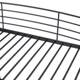 Bellemave Twin Size Loft Bed, Loft Bed with Desk and Bookcase with Metal Frame, Loft Bed with Desk and Storage, Black Bellemave