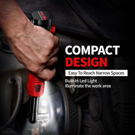 FULLYEA Electric Ratchet Wrench Set, 550 RPM Cordless Ratchet Wrench, 3/8" 18V Power Ratchet Tools with Variable Speed, LED Light, 7 Sockets, 2 Packs 2.0Ah Lithium-Ion Battery and Fast Charger FULLYEA
