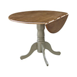 International Concepts Inch Dual 42 Drop Leaf Dining Table, Distressed Hickory/Stone IC International Concepts