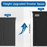 BinpLax 434 cu.ft Shed 12x7.4 Ft Premium Galvanized Steel Storage Sheds with Triple Doors Weatherproof Outdoor Utility Sheds, Dual Lock Lean to Shed for Mower, Bike, Generator, Garden Tools (Black) BinpLax