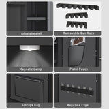 Luzfuego 30-40 Large Gun Safe, Digital Gun Safe for Rifles and Pistols with LCD Keypad & Gun Rack, Unassembled Long Gun Cabinet for Rifles and Shotguns with Mute Function & Dual Alarm Luzfuego