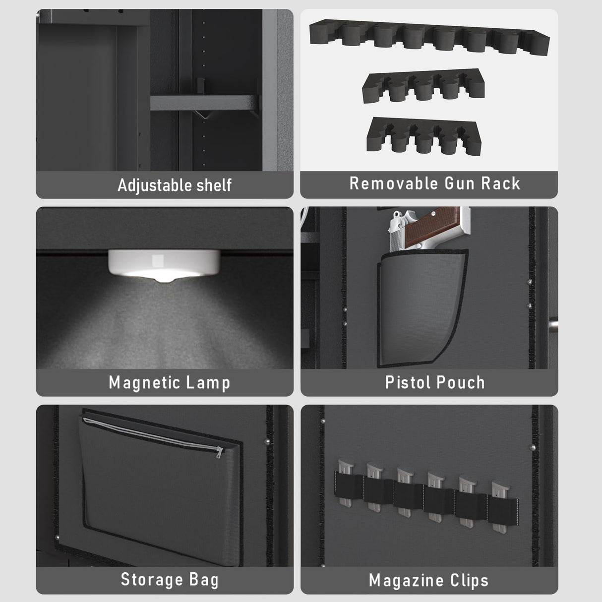 Luzfuego 30-40 Gun Safe, 54" Biometric Gun Safe for Rifles and Shotguns, Large Gun Cabinet for Rifles and Pistols with LCD Keypad & Adjustbale Shelves, Unassembled Rifle Safe for Home Luzfuego