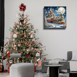 5D Christmas Diamond Art Kits for Adults, Snowy Steam Train Diamond Painting Kits for Beginners, DIY Special Shaped Paint by Diamonds Crystal Gem Art Painting Kit for Home Wall Decor 11.8x11.8inch GXGLLPZBY