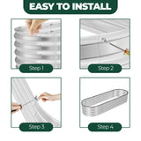 Utopia Home Galvanized Raised Garden Bed, 6 by 2 by 1 feet Lightweight Planter Boxes Outdoor with Easy Assembly, Large Garden Bed for Vegetables, Fruits, Flowers, Silver Utopia Home